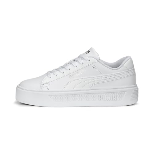 PUMA Women's Fashion Shoes SMASH PLATFORM V3 Trainers & Sneakers, PUMA WHITE-PUMA SILVER, 38.5 von PUMA