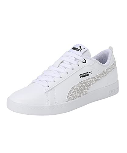 PUMA Damen Smash WNS v2 Mono Sneaker, White-Gray Violet Black, 38.5 EU von PUMA