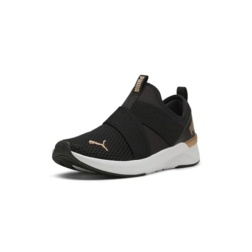 PUMA Damen Softride Harli Slip On Trainingsschuhe Sneaker, Schwarz-Weiß-Gold, 38 EU PUMA Damen Softride Harli Slip On Trainingsschuhe Sneaker, Schwarz-Weiß-Gold, 38 EU von PUMA