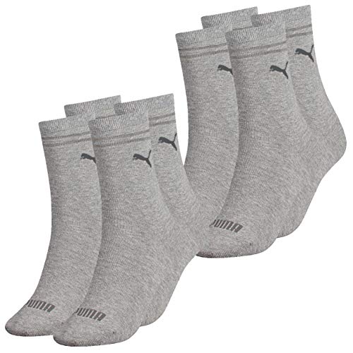 PUMA Damen Sportsocken 4er MultipackSchwarz Weiss Grau Rosa 35-38 39-42 Baumwolle, Größe:35-38, Packgröße:4 Paar, Farbe:Grey Melange (003) von PUMA