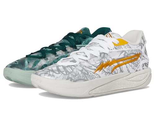 PUMA Damen Stewie Harry Potter Basketballschuhe Sneaker, Weiß/Grünes Gelände, 38 EU von PUMA