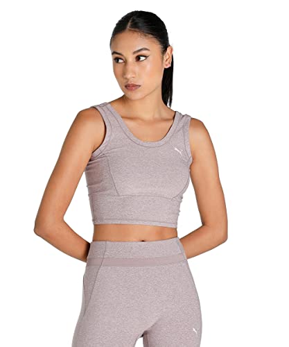 PUMA Damen Studio Yogini Luxe Crop Tank Top, Violett, L von PUMA