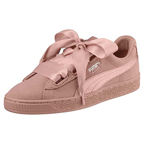 PUMA Damen Suede Heart EP Sneaker, Peach Beige-Metallic Beige, 36 von PUMA