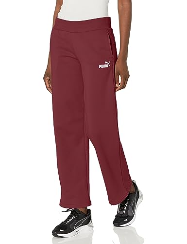 PUMA Damen Sweatpants aus Fleece mit geradem Bein Trainingshose, Dunkler Jaspis, Groß von PUMA