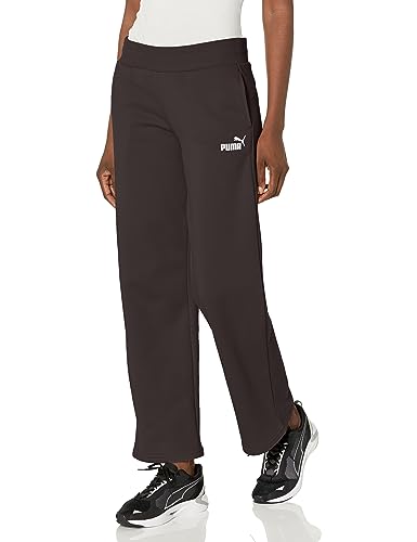 PUMA Damen Sweatpants aus Fleece mit geradem Bein Trainingshose, Schwarz, M von PUMA