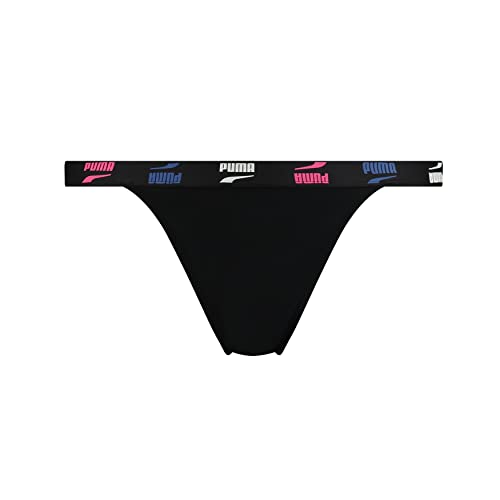 PUMA Damen Tanga Brief Bikini Bottoms, Black Combo, XL EU von PUMA