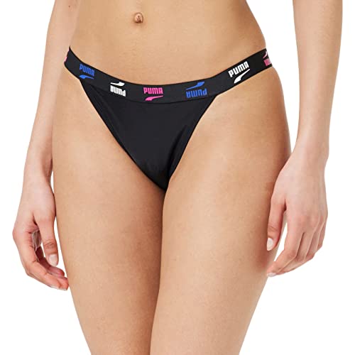 PUMA Damen Tanga Brief Bikini Bottoms, Black Combo, XS EU von PUMA