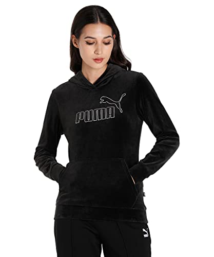 PUMA Damen Tops Essentials+ Velours Hoodie für Damen S Black von PUMA