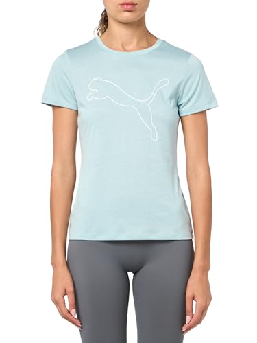 PUMA Damen Train All Day Essential Logo T-Shirt, Modern Mint Heather, X-Groß von PUMA