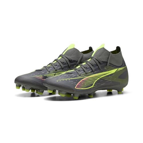 PUMA Damen Ultra 5 Match+ FG/AG WN's Fussballschuh, Matte Aged Silver-Yellow ALERT Aged Silver, 38 EU von PUMA