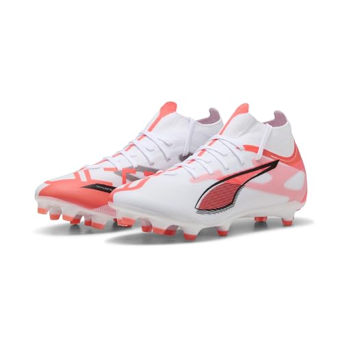 PUMA Damen Ultra 5 Match+ FG/AG WN's Fussballschuh, White Black-Glowing RED, 40.5 EU von PUMA