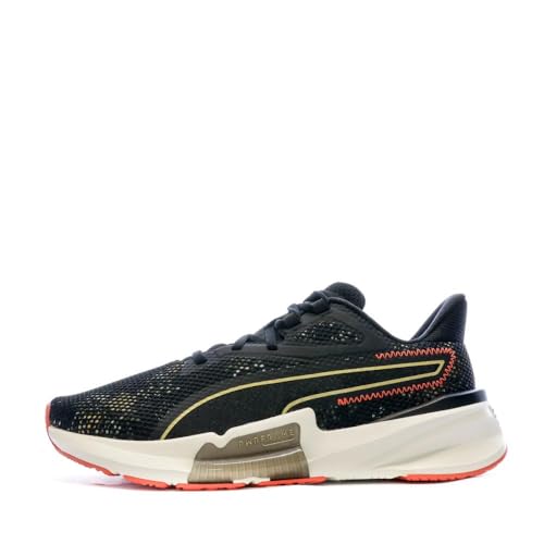 PUMA Damen Undefined x Frida Kahlo PWRFRAME TR Floral Damen Trainingsschuhe 38.5 Black Firelight Metallic Gold Orange Beige von PUMA
