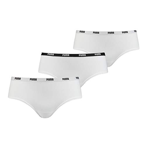 PUMA Damen Unterwäsche Unterhosen 3 Hipster im Vorteilspack (White, S) von PUMA