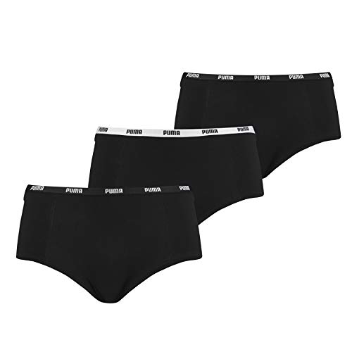 PUMA Damen Unterwäsche Unterhosen 3 Mini Shorts im Vorteilspack (Black, L) von PUMA