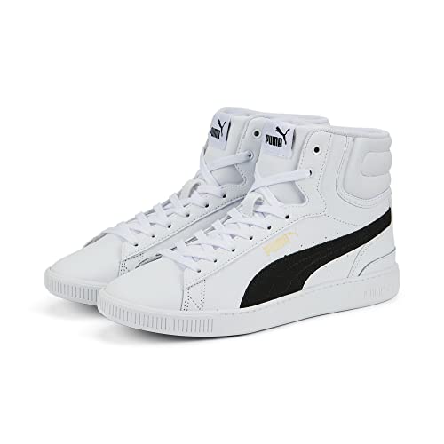 PUMA Damen Vikky v3 Mid L Sneaker, White Black Team Gold, 37.5 EU von PUMA