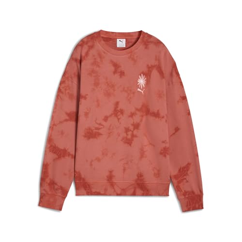 PUMA Damen Wardrobe ESS FLORAL Pack Kurzer Figurbetonter Crewneck mit Waschung und Grafik M, Red Fire von PUMA