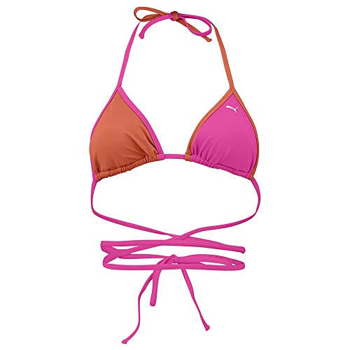 PUMA Damen Wrap Triangle Bikini Top, Pink / Chili, XS EU von PUMA