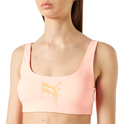 PUMA Damen Swimwear Scoop Neck Top Bikini, Peach Combo, L EU von PUMA