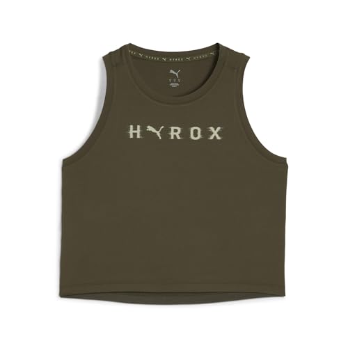 PUMA Damen x HYROX CLOUDSPUN ThermoAdapt Crop Tanktop S, Dark Olive Green von PUMA