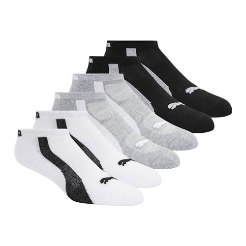 PUMA Damensocken, niedrig geschnitten, 6er-Pack, Grau, Weiß, Schwarz, 43719 von PUMA