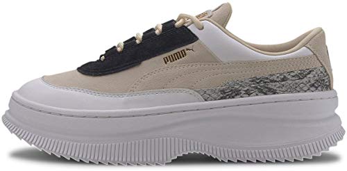 PUMA Deva Reptile Lifestyle-Sneaker für Damen, Größe M, Weiß, Größe 43, Beige / Weiß, 10 Medium (B,M) von PUMA