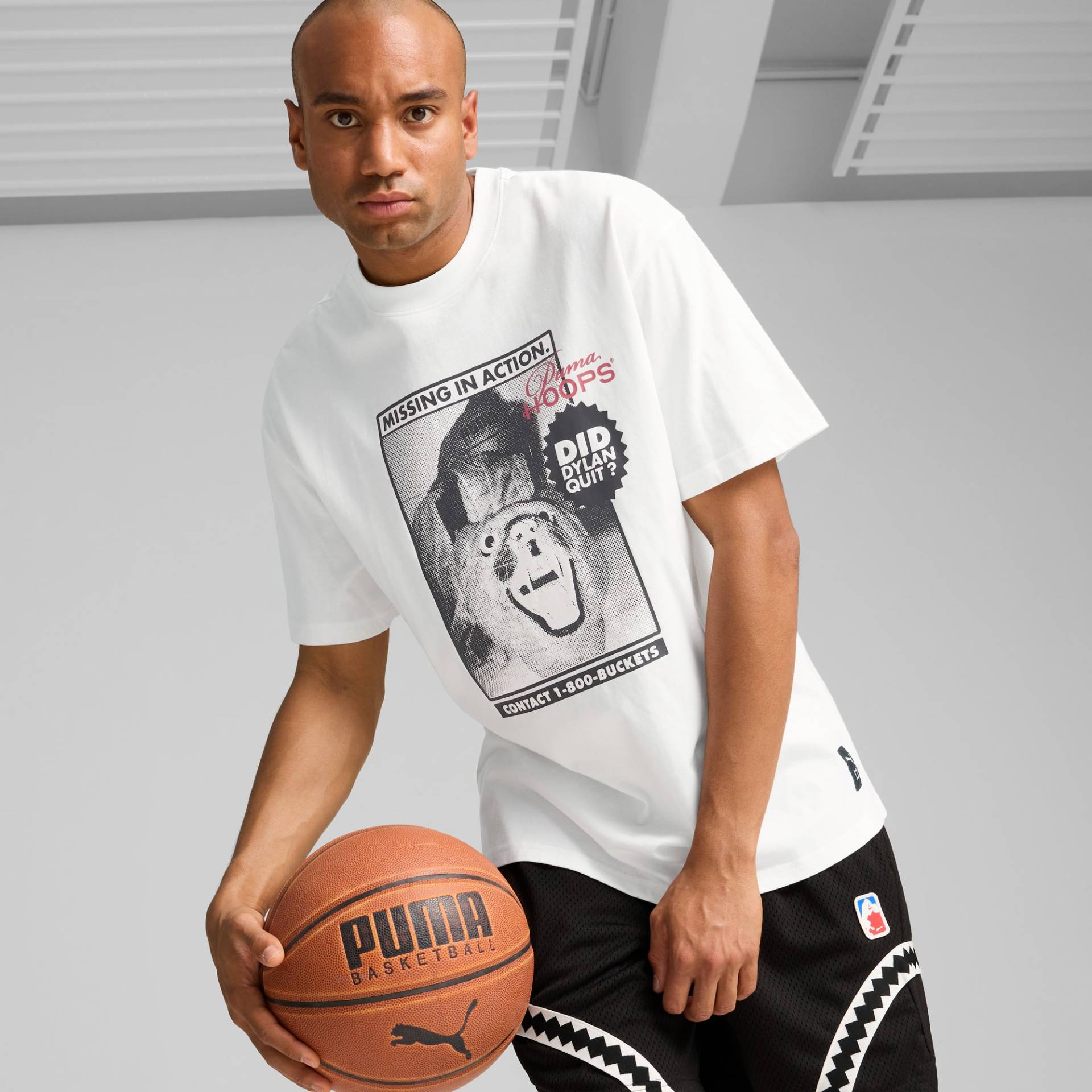 PUMA Dylan Got Game Basketball-T-Shirt Herren, Weiß, Größe: XL, Kleidung von PUMA