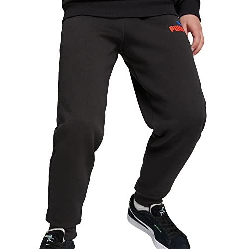 PUMA ESS+ 2 Col Logo Pants FL CL Kinder Sweathose Jogginghose 586988 61 schwarz, Bekleidung:128 von PUMA