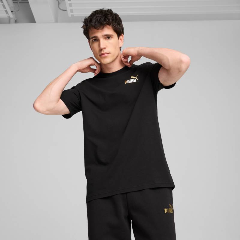 PUMA ESS TAPE MINIMAL GOLD T-Shirt Herren, Schwarz, Größe: XL, Kleidung von PUMA