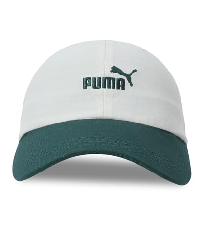 PUMA Erwachsene ESS No. 1 Dad Cap mit Colourblocking OneSize, Alpine Snow Dark Myrtle White Green von PUMA