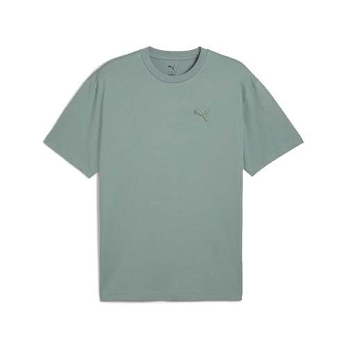 PUMA Erwachsene Essentials Elevated T-Shirt M, Green Moon von PUMA