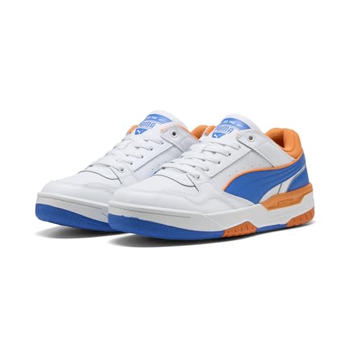 PUMA Erwachsene Rebound Retro Sneakers 45, White Team Royal Rickie Orange Blue PUMA Erwachsene Rebound Retro Sneakers 45, White Team Royal Rickie Orange Blue von PUMA