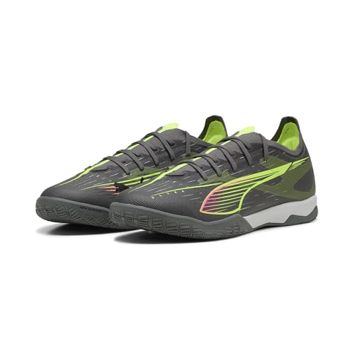 PUMA Erwachsene Ultra 5 Match IT Futsalschuhe 42, Matte Aged Silver Yellow Alert Blue Gray von PUMA