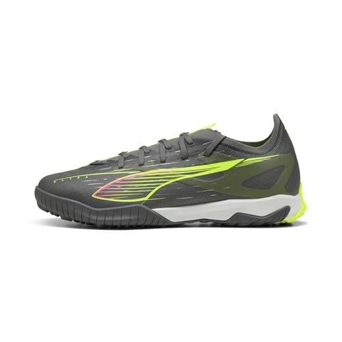 PUMA Erwachsene Ultra 5 Match TT Fußballschuhe 42, Matte Aged Silver Yellow Alert Blue Gray von PUMA