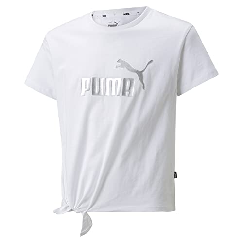 PUMA Jugendliche Essentials+ Logo T-Shirt aus Strick 176White von PUMA