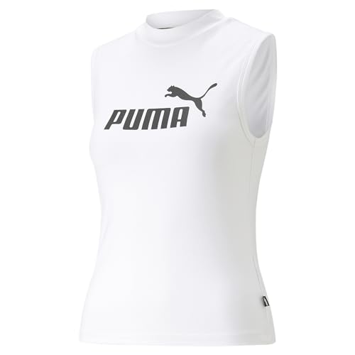 PUMA Damen Essentials+ Slim Logo Tank-Top LWhite von PUMA