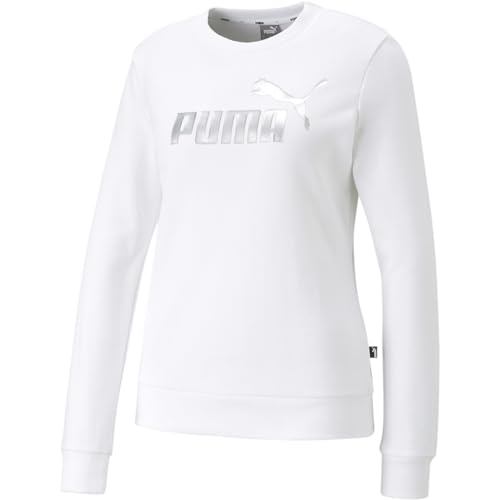 PUMA Damen Essentials+ Sweatshirt mit Rundhalsausschnitt in Metallic SWhite von PUMA