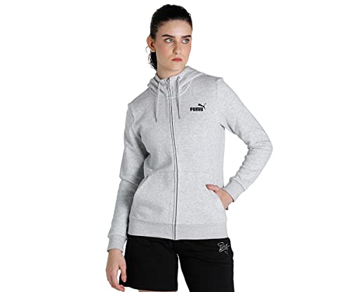 PUMA Damen Essentials Kapuzenjacke Llight Gray Heather von PUMA