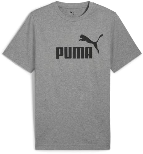 PUMA Essentials Herren-T-Shirt mit Logo, erhältlich in Big & Tall, Mittelgrau meliert, großes Logo, Ah25, XX-Large Hoch von PUMA