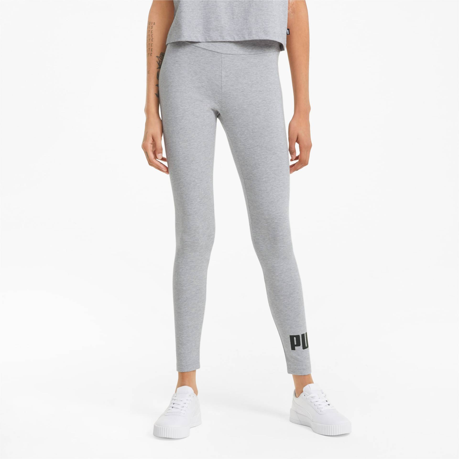 PUMA Essentials Logo Damen Leggings, Mit Heide, Grau, Größe: XL, Kleidung von PUMA