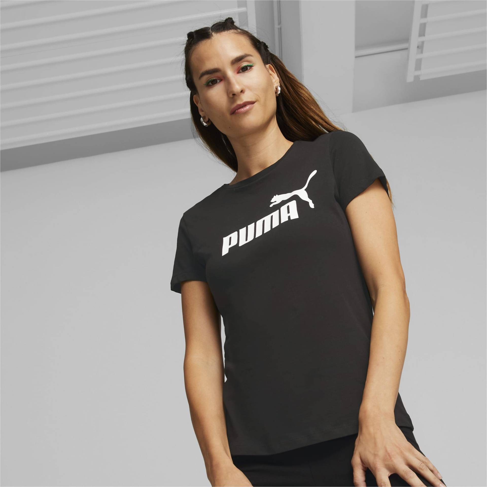 PUMA Essentials Logo T-Shirt Damen, Schwarz, Größe: XS, Kleidung von PUMA