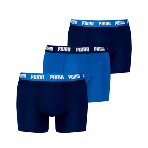 PUMA Boxer Boxershorts Men Herren Everyday Unterhose Unterwäsche 3er Pack, Farbe:True Blue Combo, Bekleidungsgröße:XXL von PUMA
