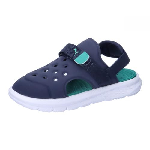 PUMA Unisex Kinder Evolve Sandal Ac Inf Slide-Sandalen, Puma Navy Sparkling Green Puma White, 23 EU von PUMA