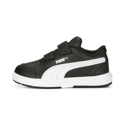 PUMA Evolve Court V PS Sneaker, Black White Gold, 30.5 EU von PUMA