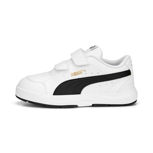 PUMA Evolve Court V PS, Trainer, Weiß Schwarz Gold, 31 EU von PUMA