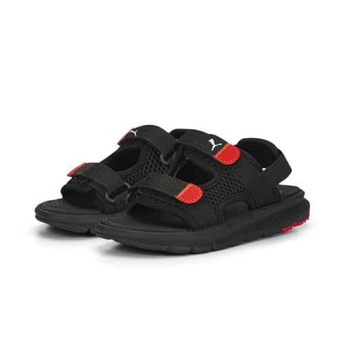 Puma Unisex Kids Puma Evolve Sandal Ps Slide Sandals, Puma Black-Puma White-For All Time Red, 33 EU von PUMA