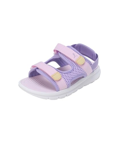 PUMA Unisex Evolve PS Schiebe-Sandalen, Vivid Violet-Pearl PINK-Light Straw, 34.5 EU von PUMA