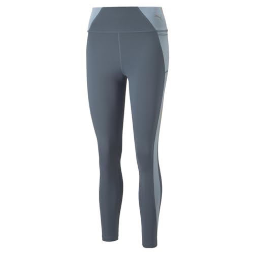 PUMA Evostripe Damen-Leggings, hohe Taille, 78, lässig, feuchtigkeitsableitend, Grau, GRAU, Groß von PUMA