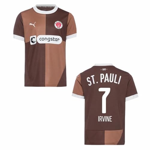 PUMA Original Home St. Pauli Trikot - Offizielles Herren Heimtrikot FC St. Pauli 24/25 - Irvine 7 - Gr. XXL - Fussball Geschenke Fanartikel von PUMA