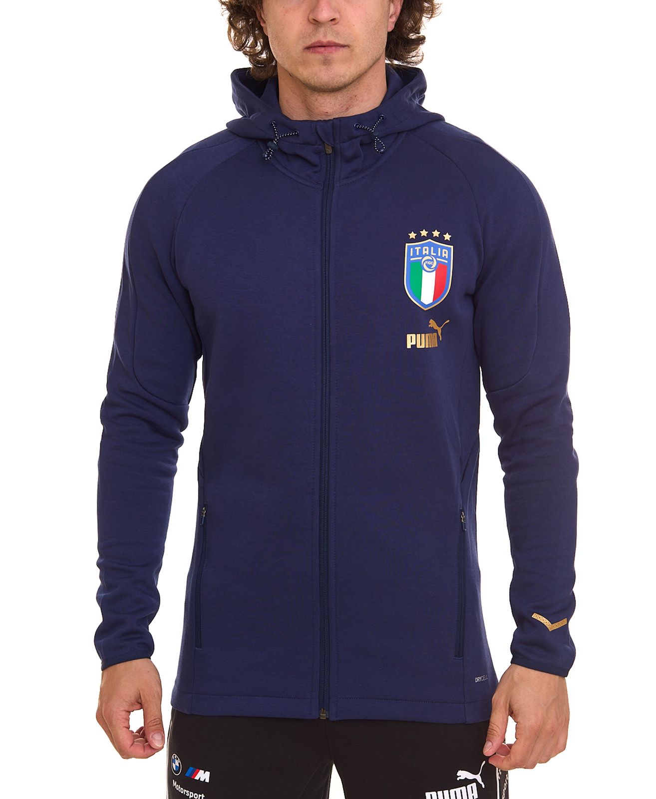 PUMA FIGC Coach Herren Sweat-Jacke Trainings-Jacke Italien Fanwear 767108 13 Dunkelblau von PUMA