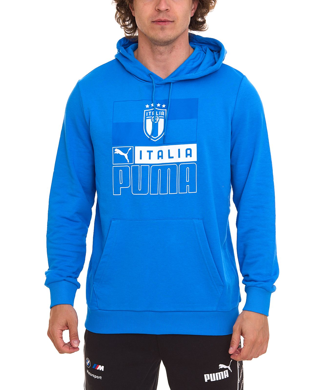 PUMA FIGC FtblCore Herren Sweat-Shirt nachhaltiger Kapuzen-Pullover Italien Hoody 767126 03 Blau von PUMA